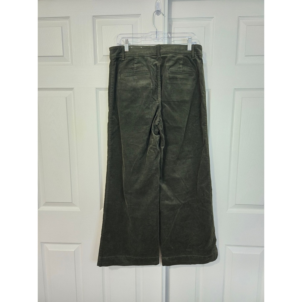 LOFT The Palmer Wide Leg Corduroy Pants Olive Green Women Size 10 High Rise - Picture 3 of 6